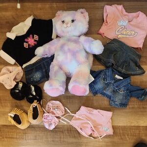 Build-A-Bear Cat Pink and Purple Stuffed Animal Plush